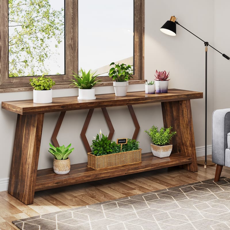 70.86-inch Wood Sofa Console Accent Table for Entryway