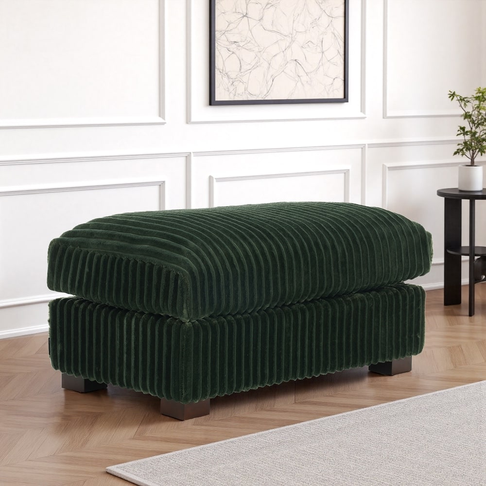 40" W Oversized Rectangle Plush Corduroy Ottoman
