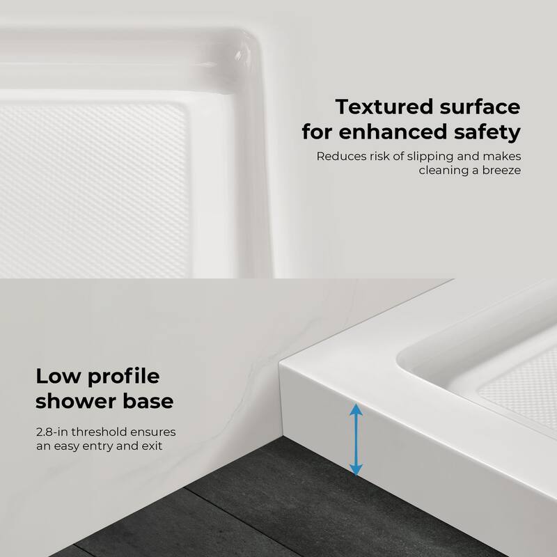 Adena White Shower Base 60x36 in white