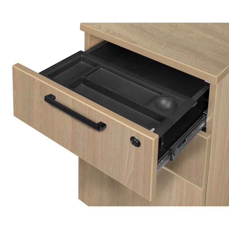 Legacy 66" Single Full Pedestal L-Desk with 47" Return
