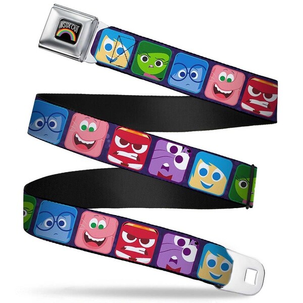 Inside Out Rainbow Full Color Black White Multi Color Inside Out 6 Seatbelt Belt