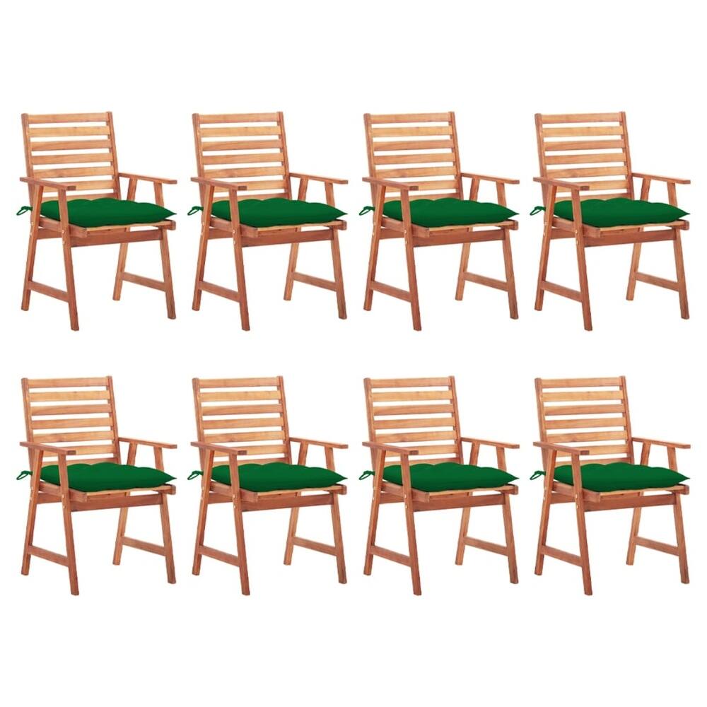 vidaXL Patio Dining Chairs Outdoor Patio Chair with Cushions Solid Wood Acacia - 22" x 24.4" x 36.2"