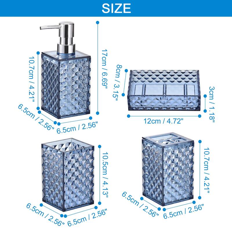 Bathroom Accessories Set, PS Soap Dispenser and Toothbrush Holder