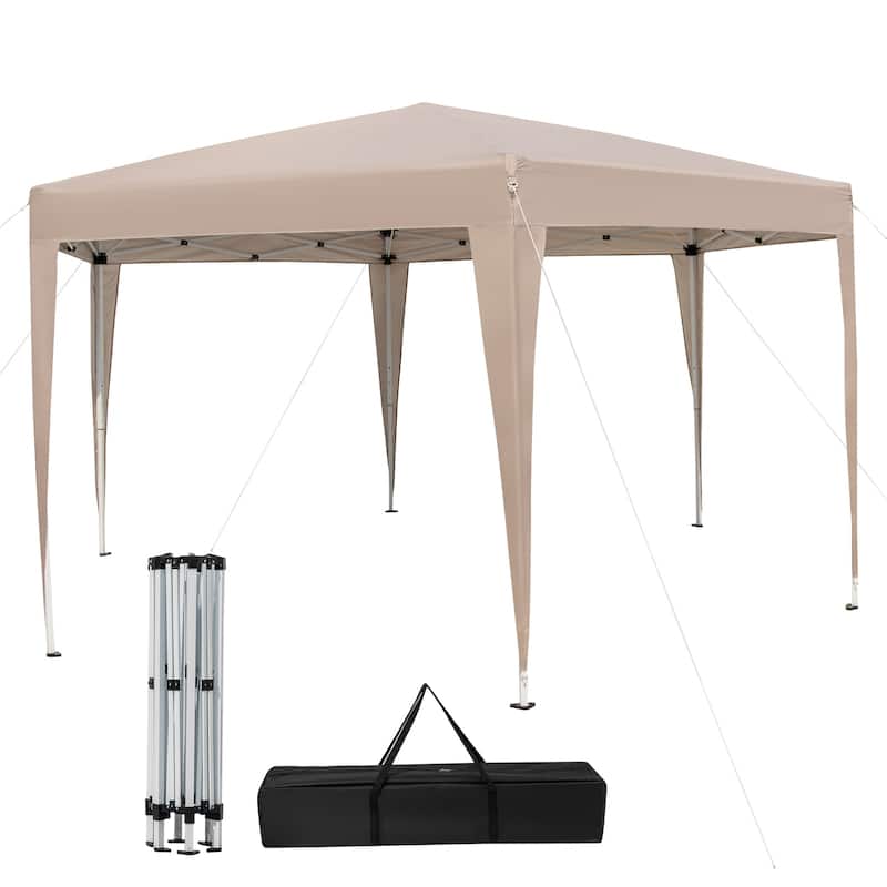 13 x 11.5 Ft Hexagonal Outdoor Event Canopy with Adjustable Height and Silver Coated Top Wind Ropes - 13' x 11.5' x 7.5'