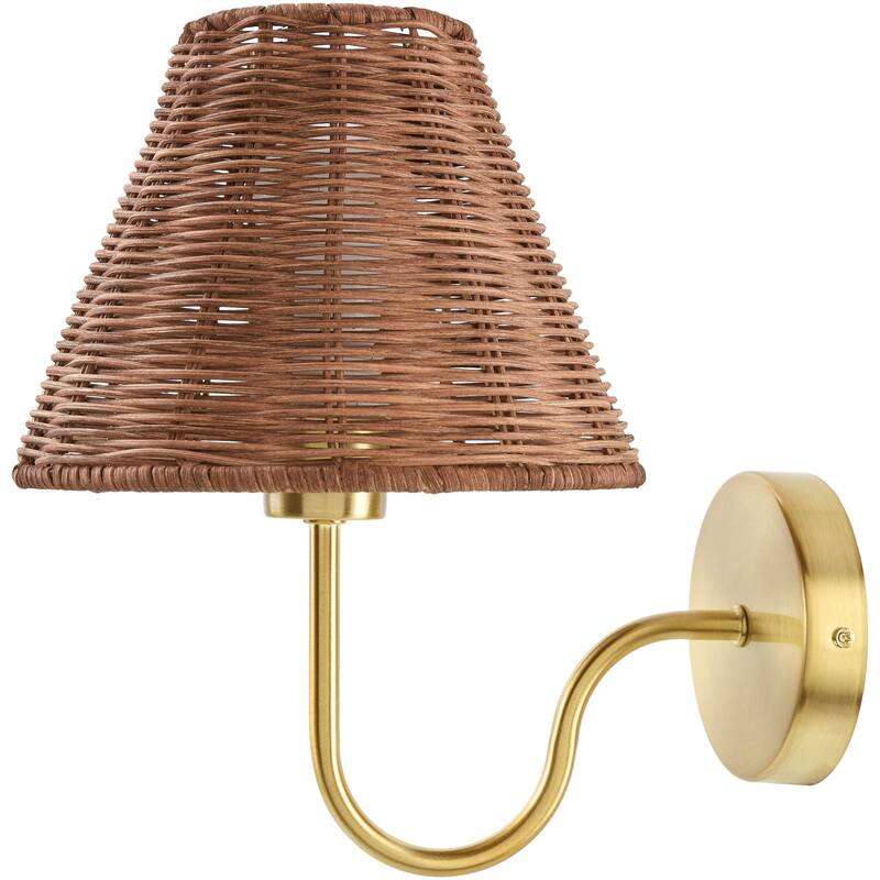 Livabliss Ravira Traditional Wall Sconce - 9"L x 9"W x 12"H - Dark Brown