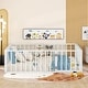 preview thumbnail 52 of 86, Twin/Full/Queen Size Floor Bed for Kids, Montessori Beds with Rails and Door, Metal Playhouse Bed Frame w/ Fence for Boys Girls