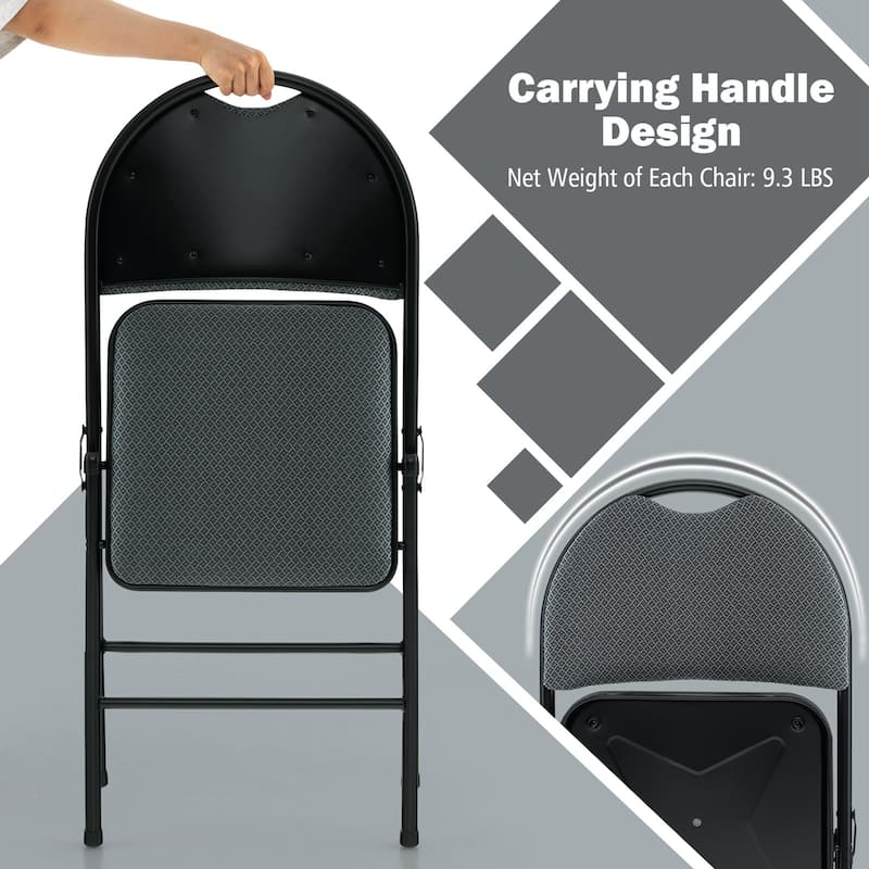 Costway 2 Pack Folding Chairs Portable Padded Office Kitchen Dining - See Details