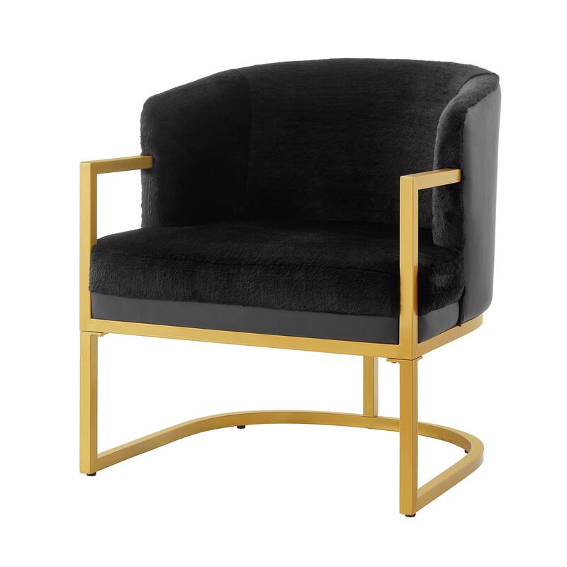 Christopher Knight Home - Modern Upholstered Accent Chair with Gold Metal Frame