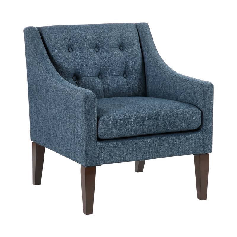 Laertes 26" Textured Fabric Accent Chair - Button-Tufted Chair Back - Blue