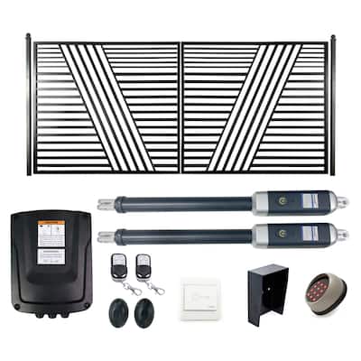 ALEKO Steel Dual Swing Garden Driveway Gate Sofia Style 18 x 6 feet with Opener