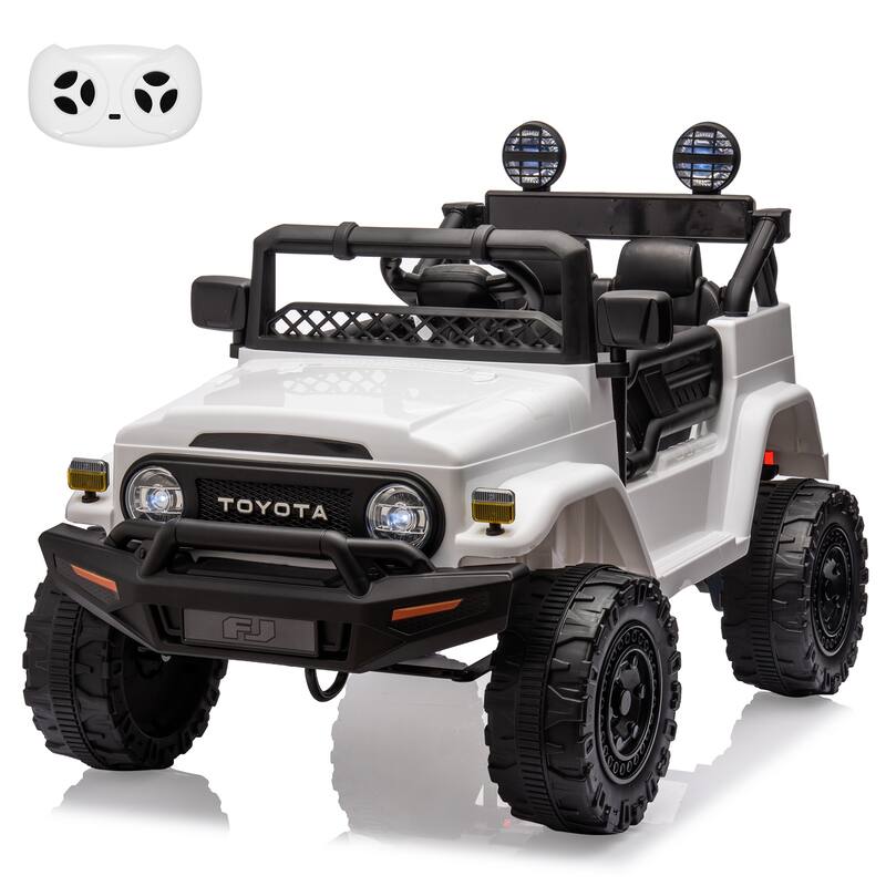 12V Ride on Truck Car, 7AH Licensed Toyota Ride on Car, Battery Powered Kids Car, EVA Tires, Ride On Toy for Kids - White