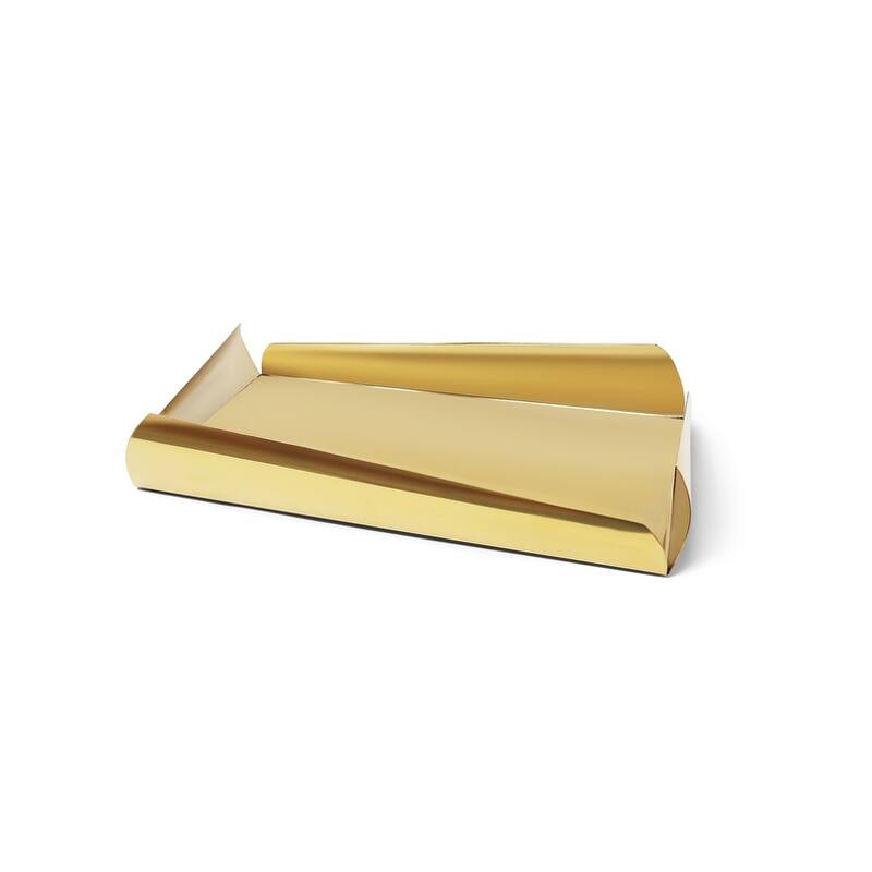 Oblong Stainless Steel Tray - Medium - Gold