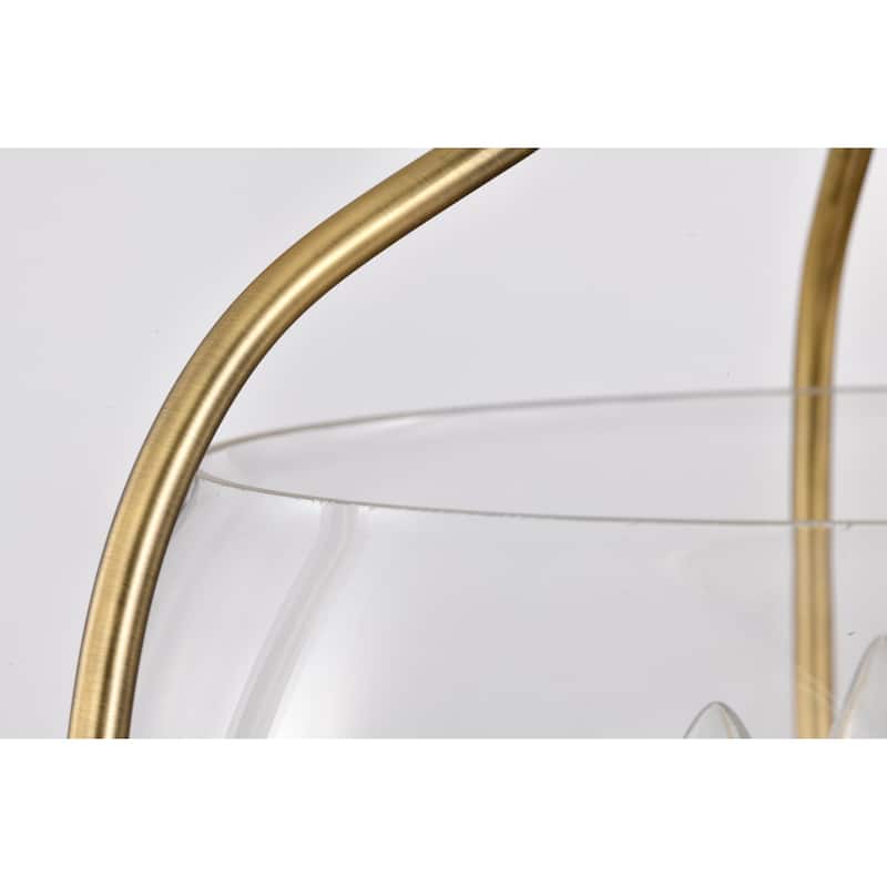 Amado 3 Light Semi Flush Mount - Vintage Brass Finish - Clear Glass - Vintage Brass