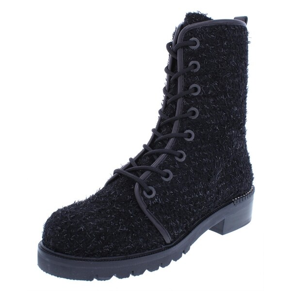 fuzzy lace up boots