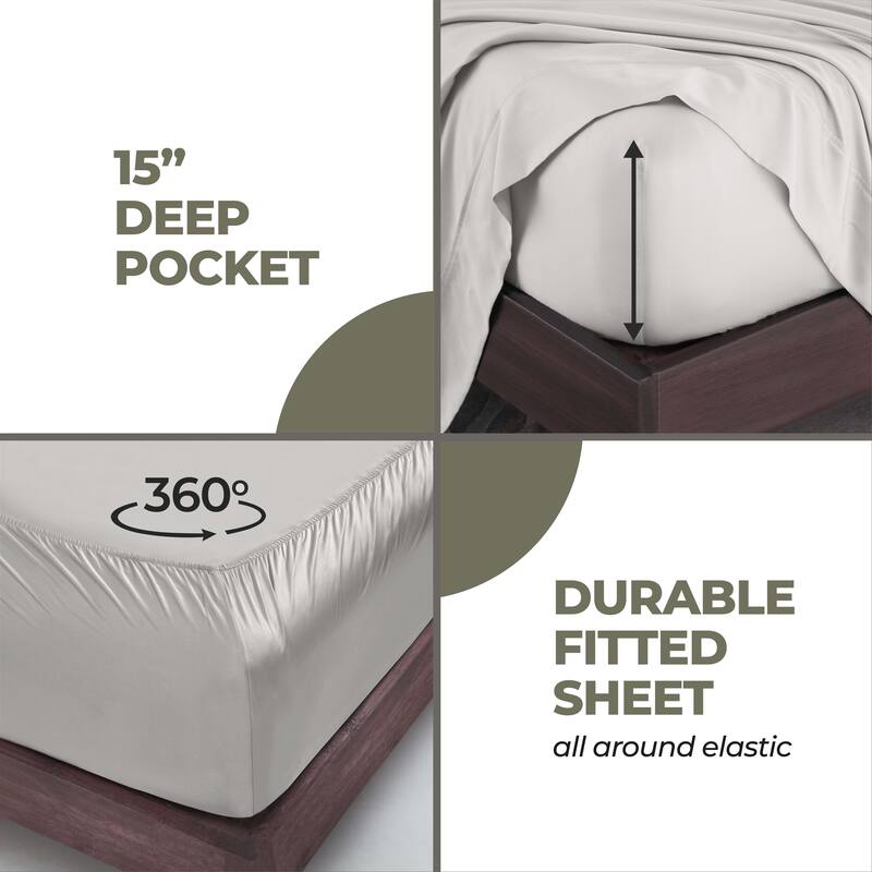 Superior Modal From Beechwood 400 Thread Count Deep Pocket Bed Sheet Set