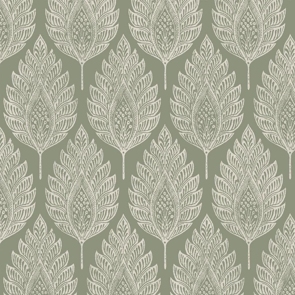 Graham & Brown Flame Leaf Sage Wallpaper