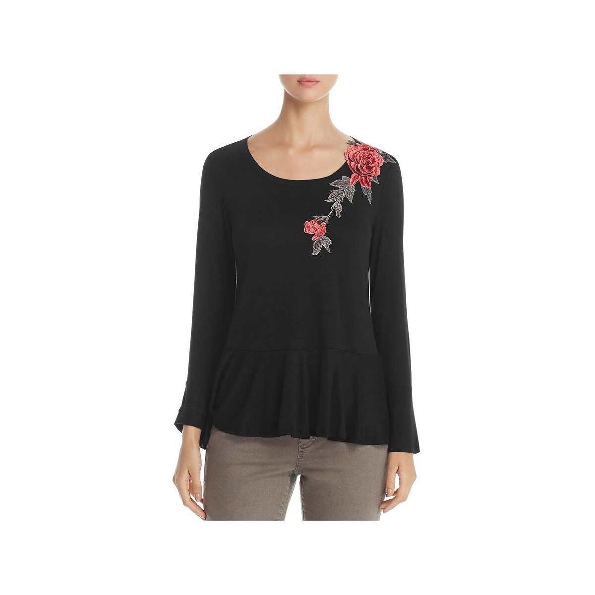 Shop Status By Chenault Womens Peplum Top Bell Sleeves Floral
