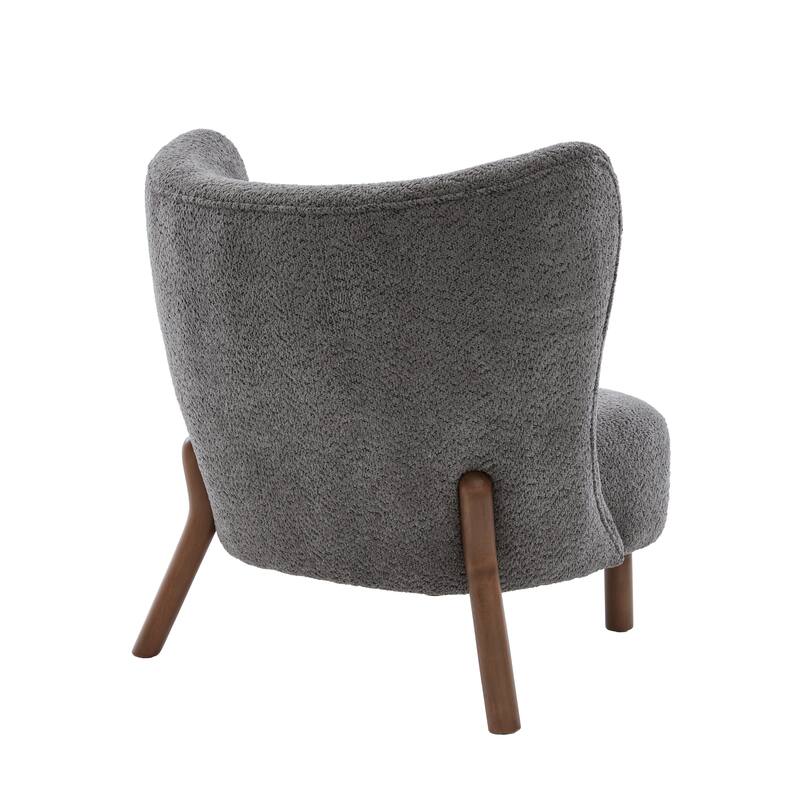 Scott Living - Aurora Modern Upholstered Accent Chair with High-Resilience Seat Cushion, Sculptural Backrest & Solid Wood Legs