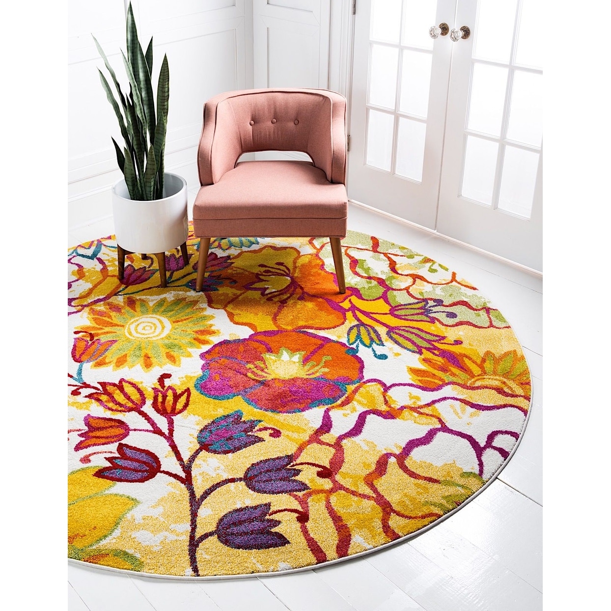 Country & Floral Noach Collection Area Rug - Overstock - 36794198