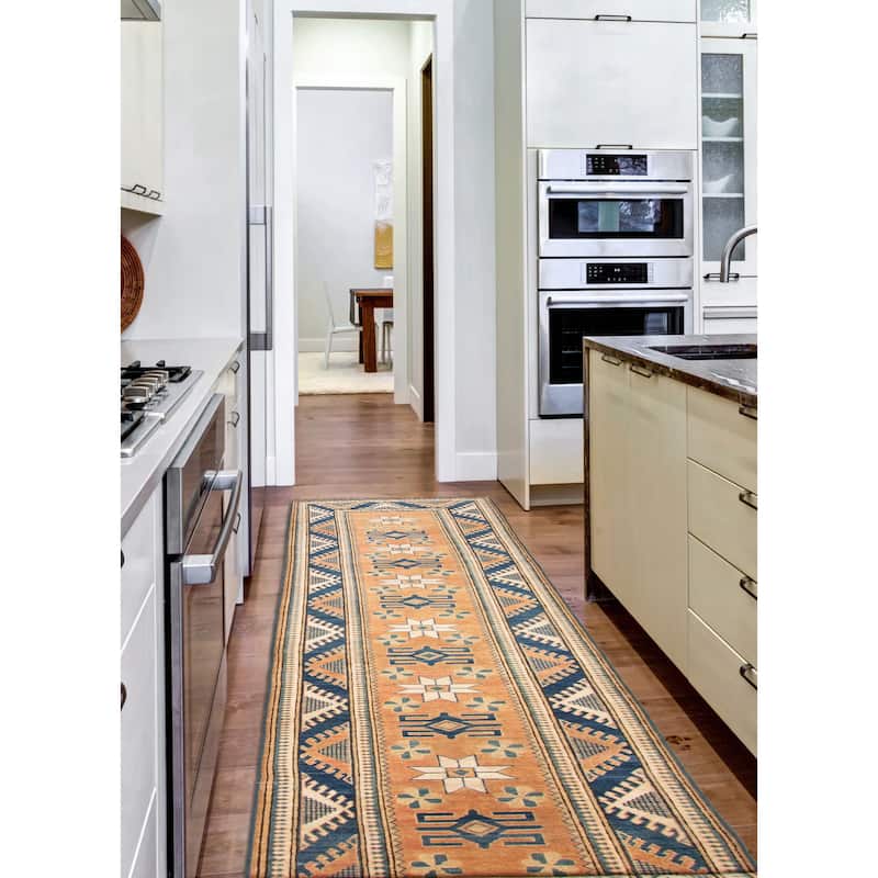 ECARPETGALLERY Hand-knotted Finest Ghazni Copper Wool Rug - 2'8 x 13'2