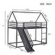 preview thumbnail 13 of 23, Twin over Twin House Bunk Bed with Convertible Slide, Ladder and Safety Guardrail
