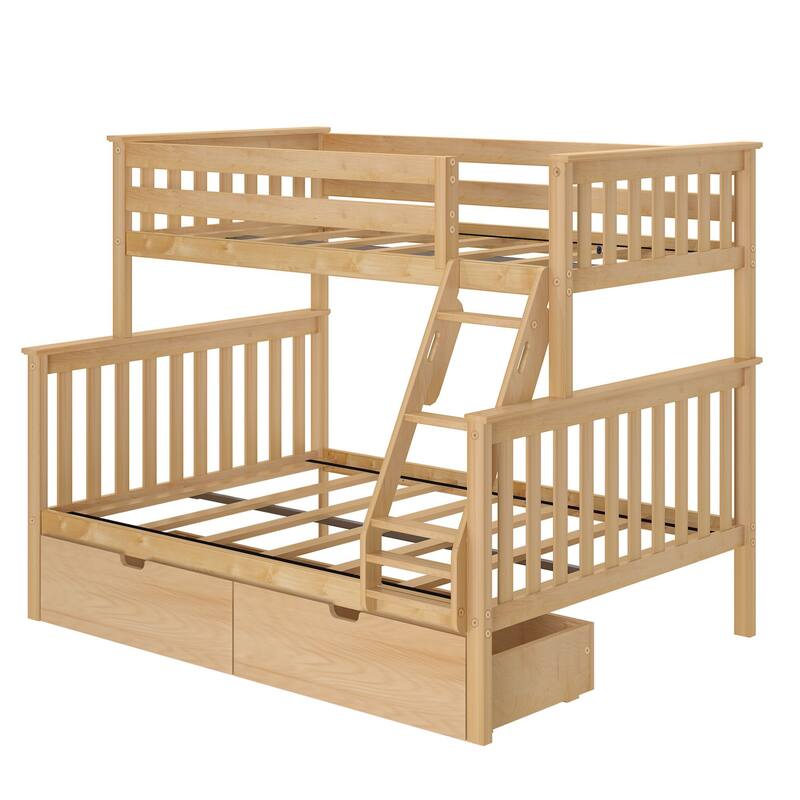 Max and Lily Twin over Full Bunk Bed with Under Bed Storage Drawers