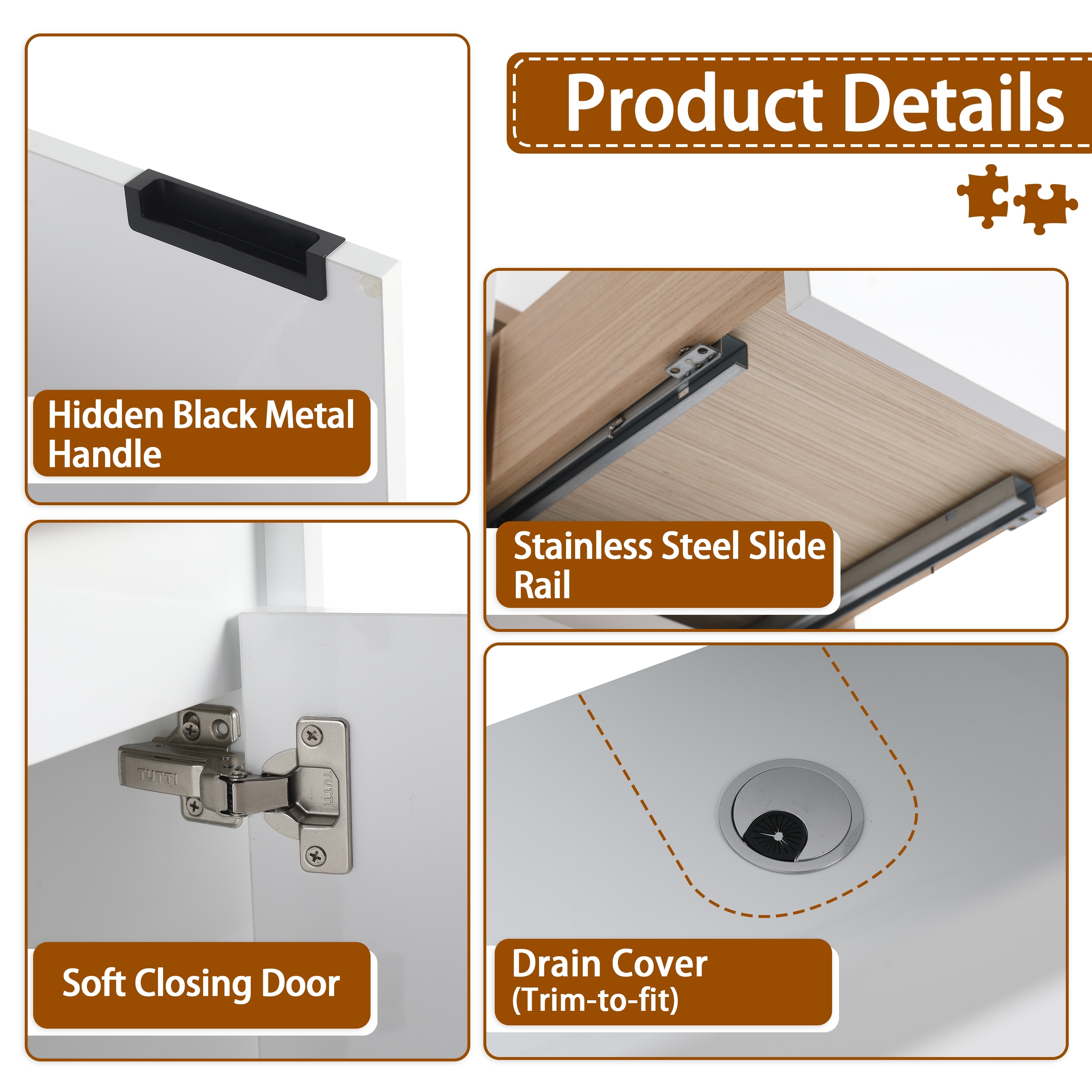 48" Freestanding Bathroom Vanity With Resin Sink