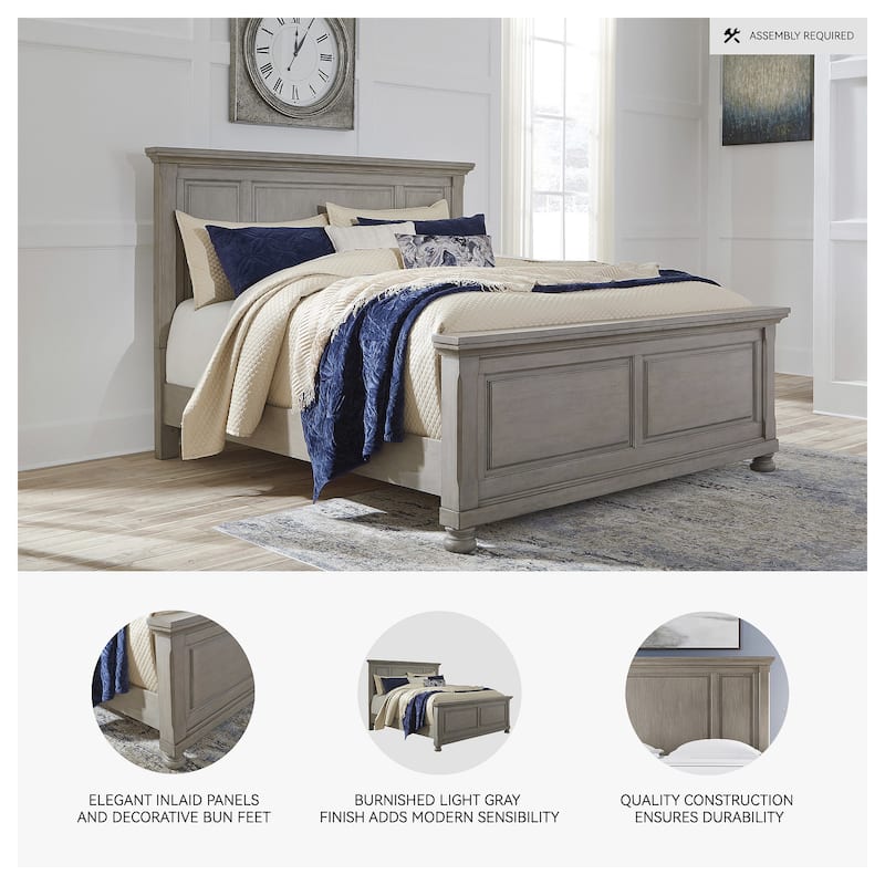 The Gray Barn Canterbury Burnished Grey Light Grey Panel Bed