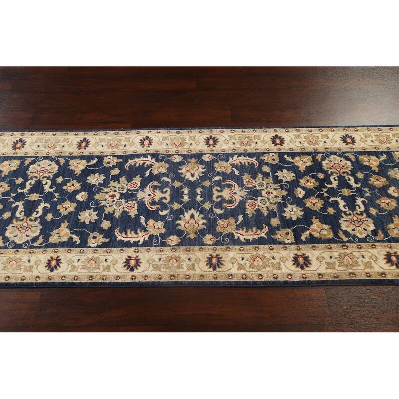 Vegetable Dye Peshawar Chobi Oriental Runner Rug Hand-knotted Carpet - 2'8" x 9'11"