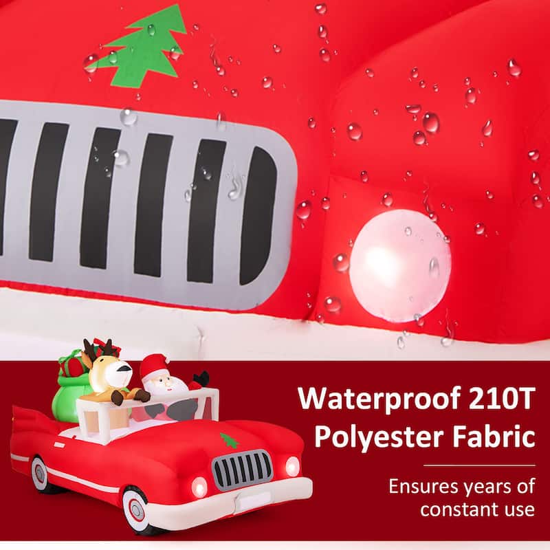 Gymax 7.7 FT Long Christmas Inflatables Lighted Xmas Inflatable Santa - See Details