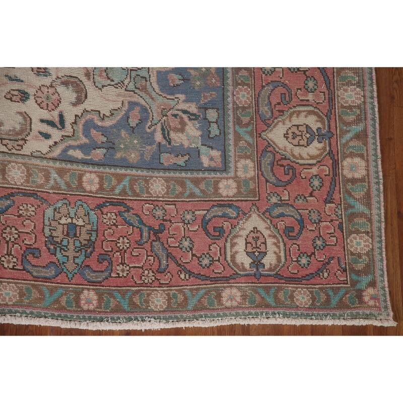 Tabriz Persian Vintage Area Rug Hand-knotted Wool Carpet - 8'10" x 12'10"