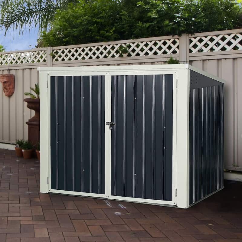 Costway 6x3FT Horizontal Storage Shed 68 Cubic Feet for Garbage Cans