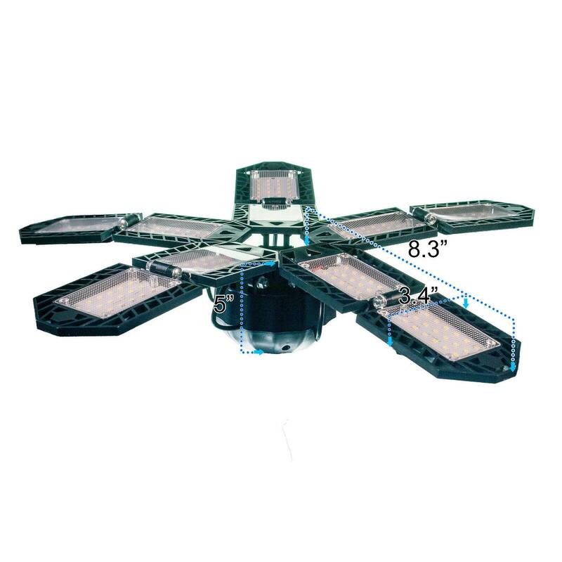 10 Leaf LED Bright Light Deformable 10 Adjustable Panels Garage Ceiling Light - Small