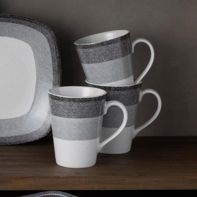 Noritake Colorscapes Layers Set Of 4 Mugs, 12 Oz.