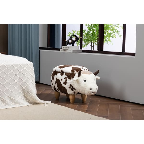 slide 2 of 15, Kids Fun Happy Cow Animal Storage Ottoman Stool