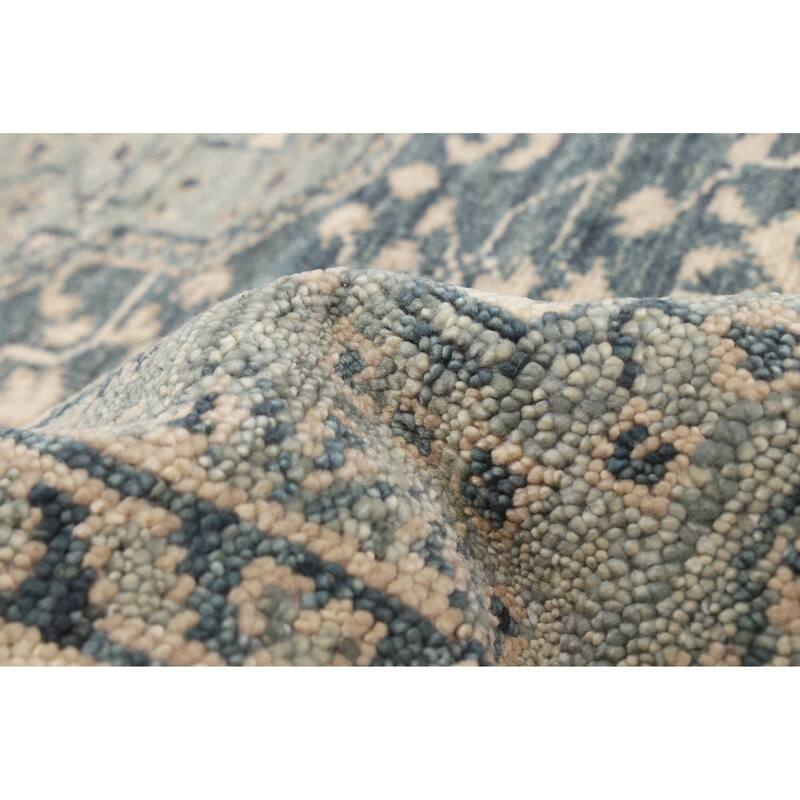 ECARPETGALLERY Hand-knotted Mamluk Light Teal Wool Rug - 7'9 x 9'10