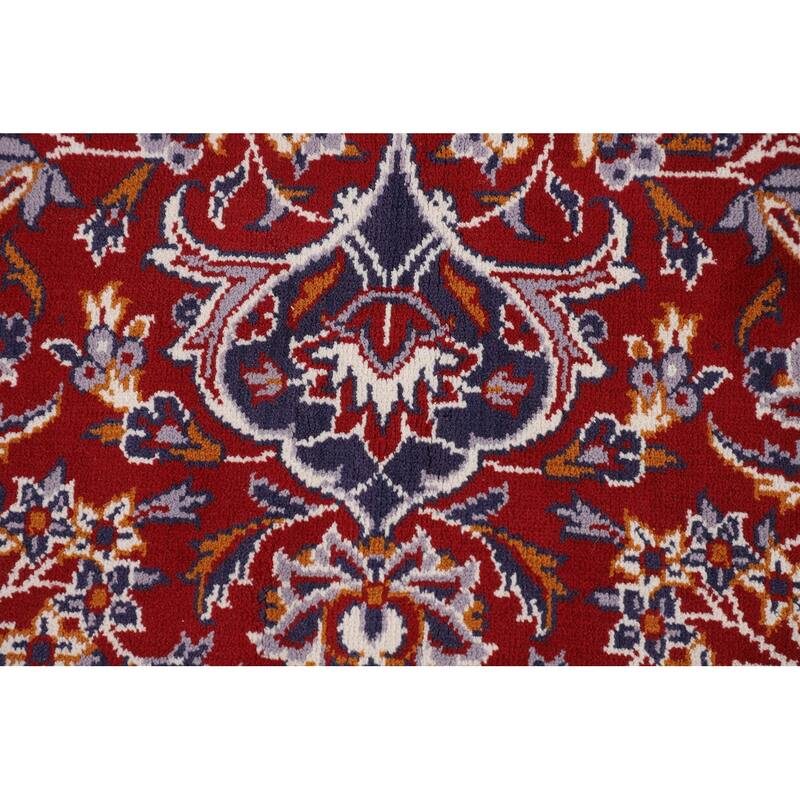 Traditional Kashan Turkish Area Rug Floral Machine-Made Carpet - 9'8" x 12'9"