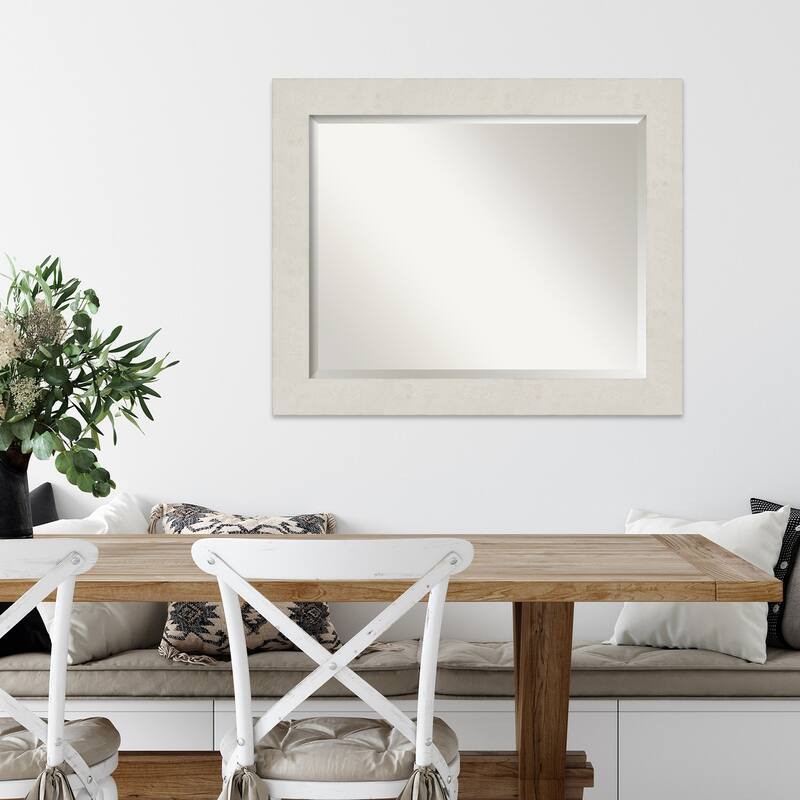 Beveled Wall Mirror - Rustic Plank Espresso Frame