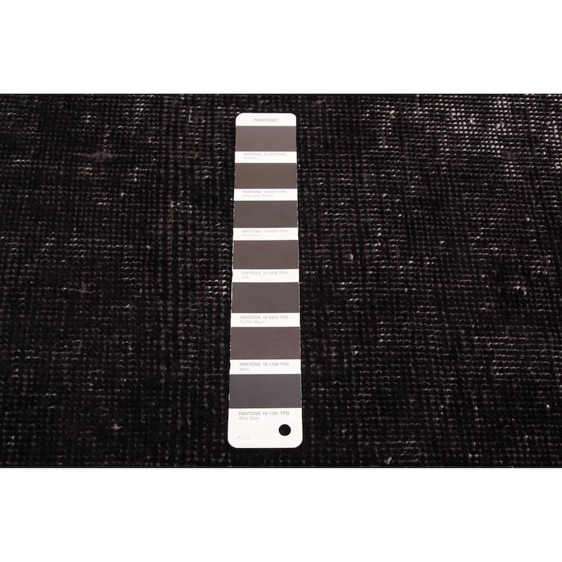 ECARPETGALLERY Hand-knotted Color Transition Black Wool Rug - 6'11 x 9'7