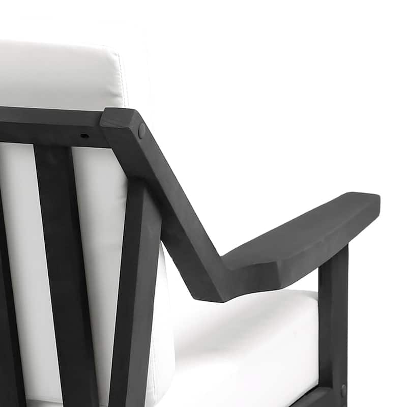 Outdoor Wood Teak Cushioned Patio 2 Seater Loveseat with Coffee Table