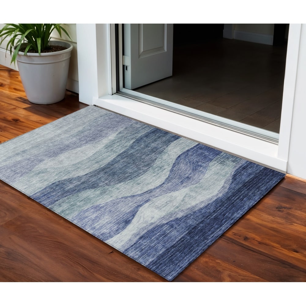 HomeRoots Abstract Transitional Rectangle Outdoor Rug