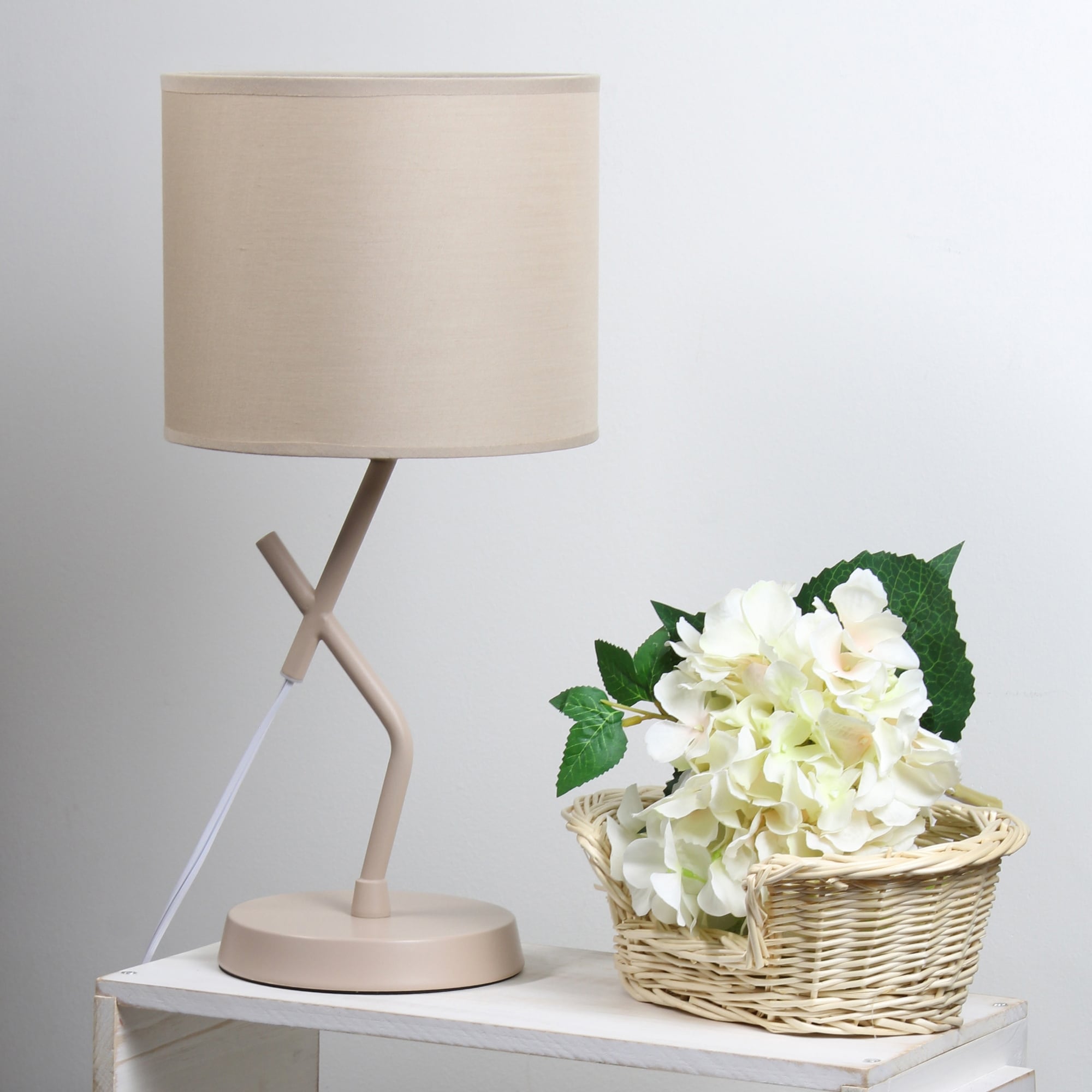 Abstract Angular Table Lamp with Drum Shade - 17