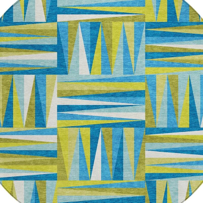 HomeRoots Geometric Transitional Rectangle Outdoor Rug