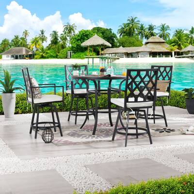 Patio Festival 4-Person Outdoor 45.3'' Round Bar Height Dining Set