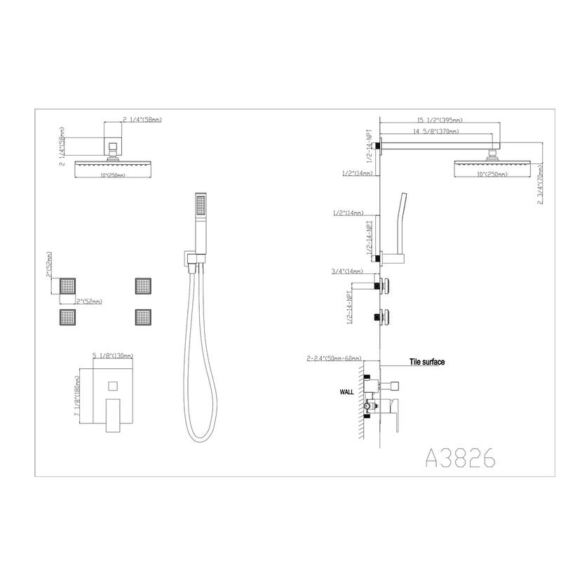 Complete Shower System with Rough-in Valve
