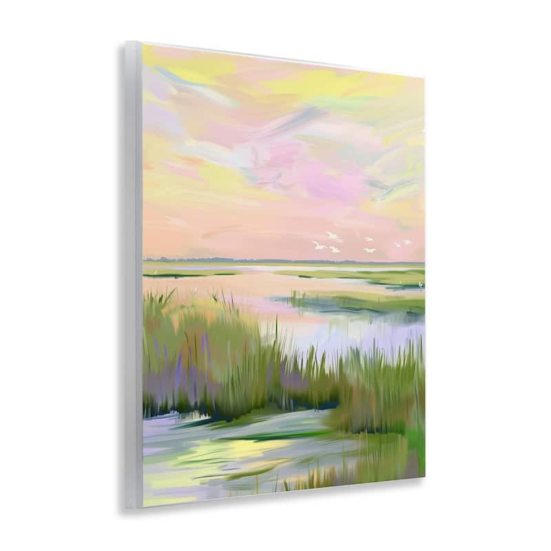 Stupell Soft Pink Marshland Sunrise Wall Plaque Art Design By Arlington Prints