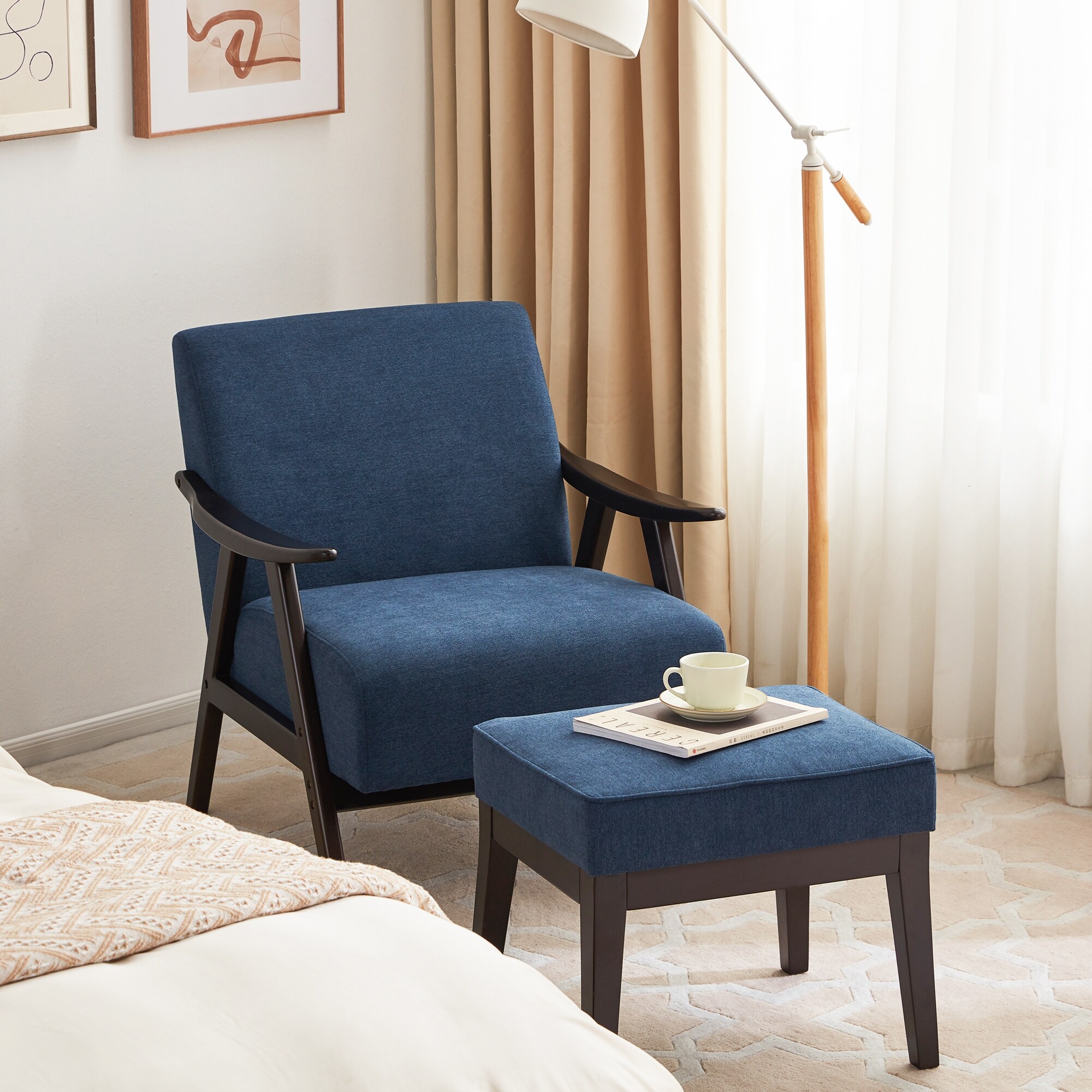 Mid century armchair with ottoman shop