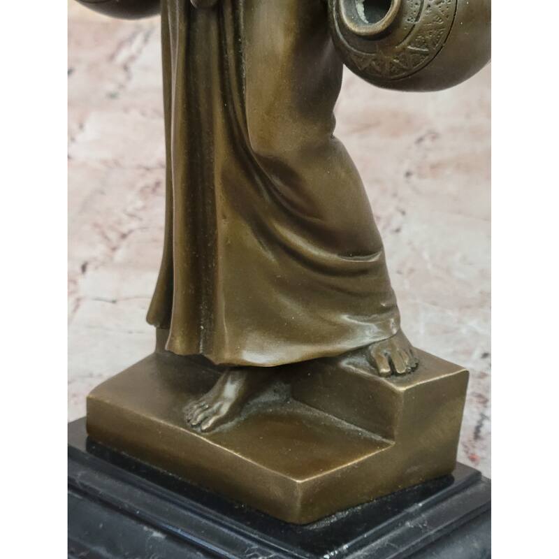 Aldo Vitaleh Water Carrier After Dominique Alonzo – Bronze Sculpture On Marble Base