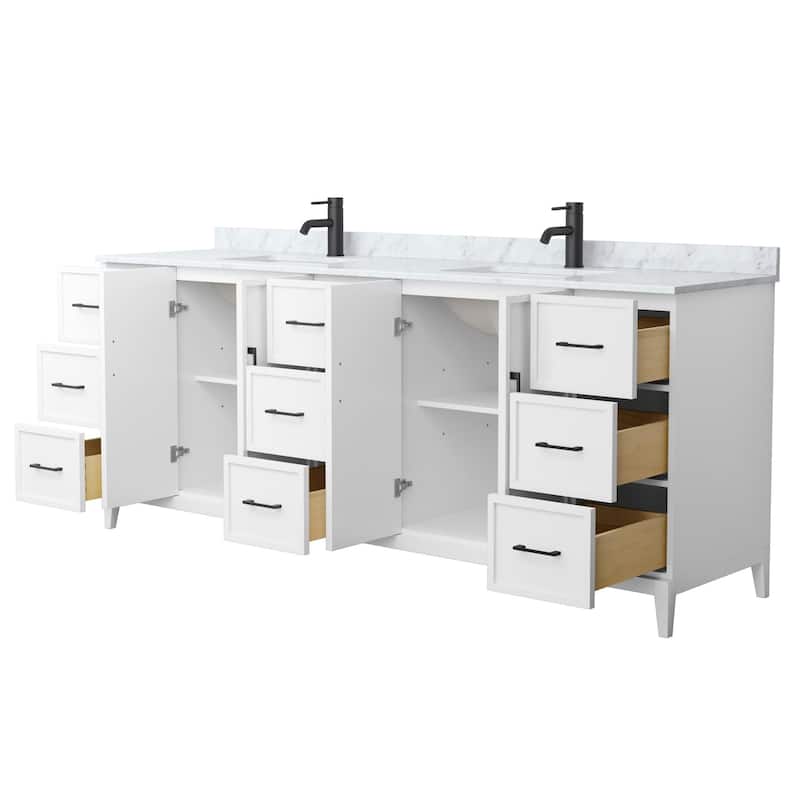 Elan 84-inch Double Vanity, Marble Top
