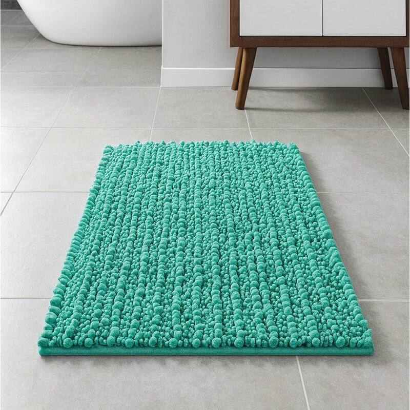 47"x27" - Turquoise Soft Cozy Plush Chenille Bath Mat Bathroom Rug - 47" x 27" - Turquoise